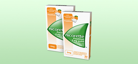 Nicorette<sup>®</sup>2 mg/4 mg Gumă medicamentoasă masticabilă